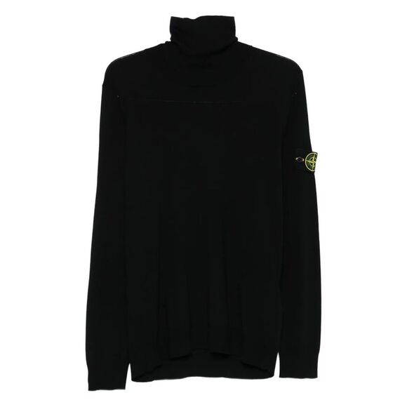 Stone Island Men Ribbed Wool Turtleneck Sweater